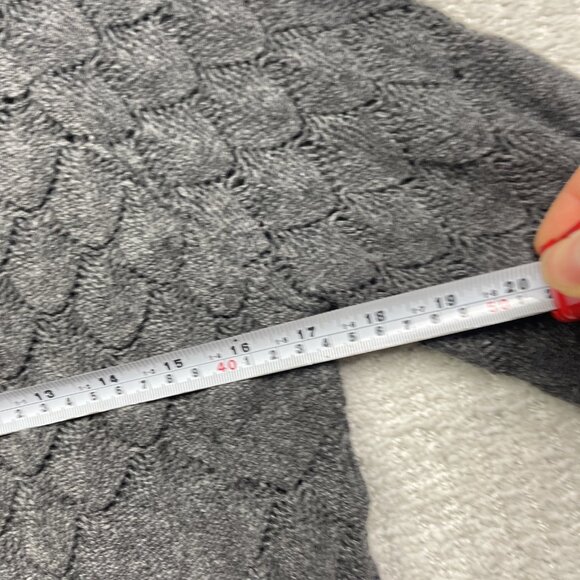 Alfred Sung Cable Knit Crochet Style Women Sz M Grey Charcoal Long sleeve - Picture 6 of 9